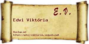 Edvi Viktória névjegykártya